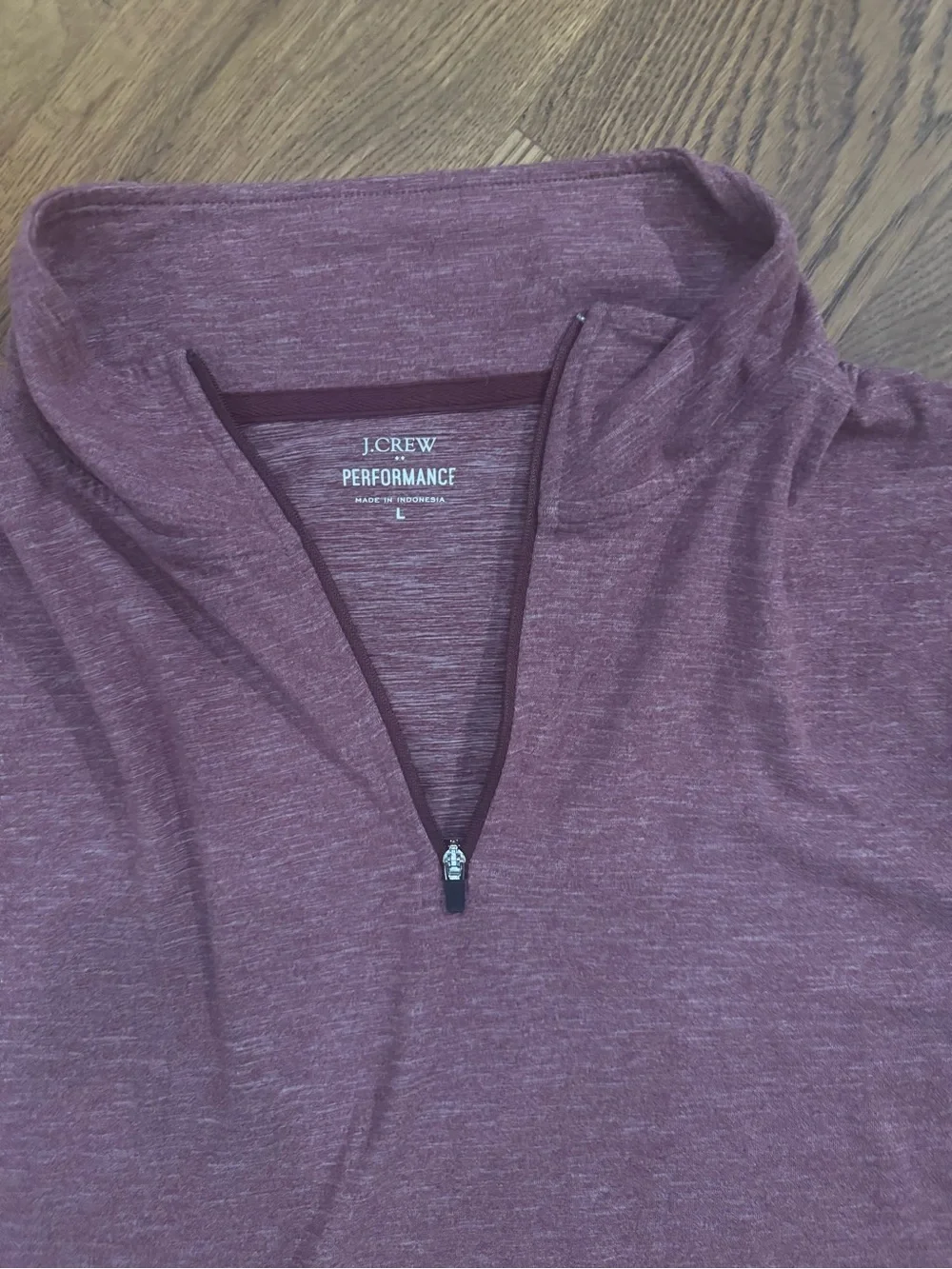 J. Crew Men's Long Sleeve Quarter-Zip Pullover in Heather Plum